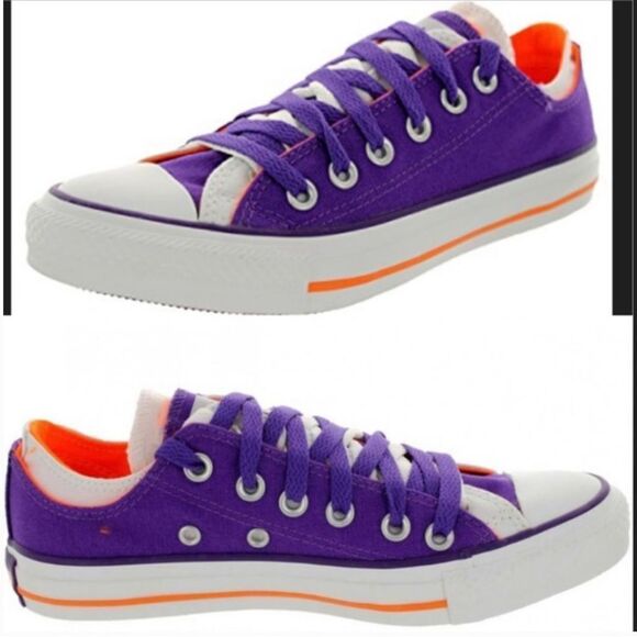 Converse All Star Double Upper Purple & Orange Sneakers - Picture 6 of 7